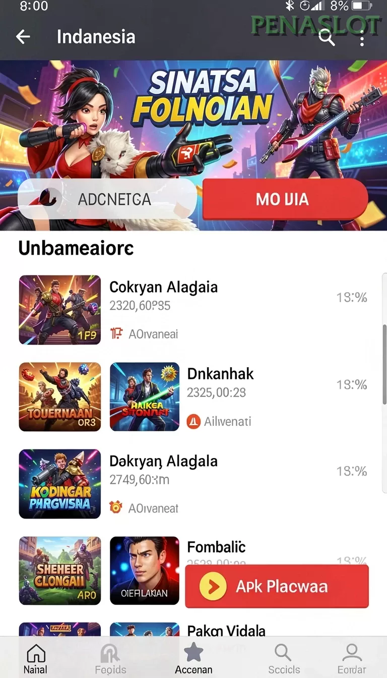 Cuplikan layar CACOR78 — pengaturan akun